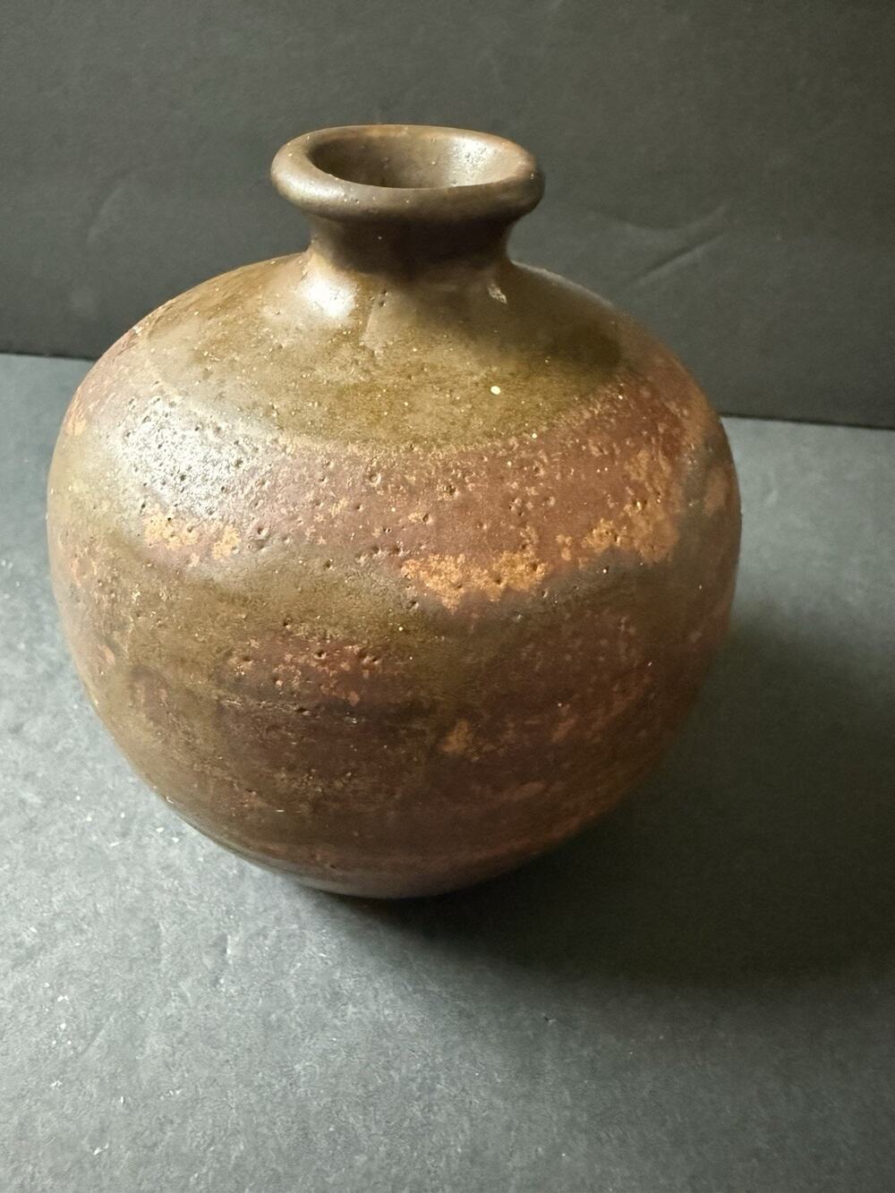 Vintage MCM Stoneware Designs West Studio Brown Southwestern Pottery Vase 5”